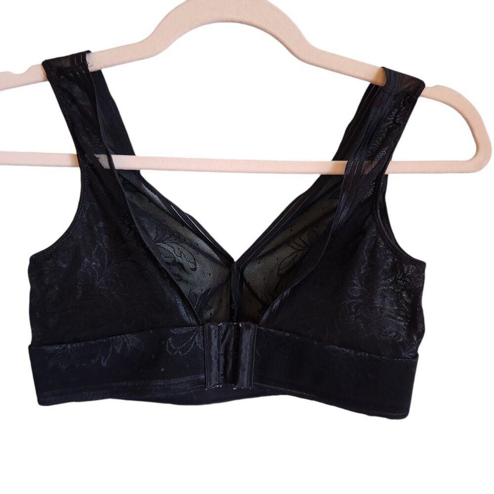 Wacoal Bra 34 34D 34DD Black Net Effect Bralette Wireless Back Close - Picture 5 of 8